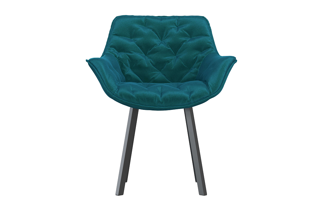 Стул Квинта велюр конфетти изумруд/Цвет металл черный